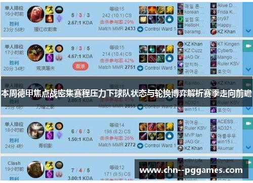 本周德甲焦点战密集赛程压力下球队状态与轮换博弈解析赛季走向前瞻 本周德甲焦点战密集赛程压力下球队状态与轮换博弈解析赛季走向前瞻